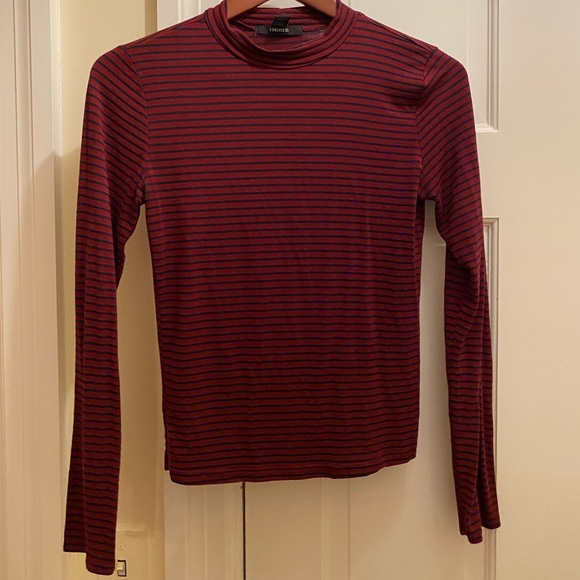 Tops - red and blue striped mock neck shirt